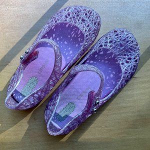 EUC Mini Melissa Pink Glitter Sandals Toddler Size 9
